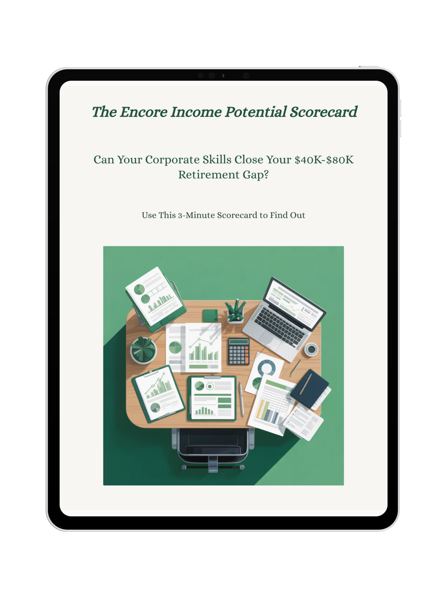 Encore Income Potential Scorecard PDF cover preview showing professional assessment